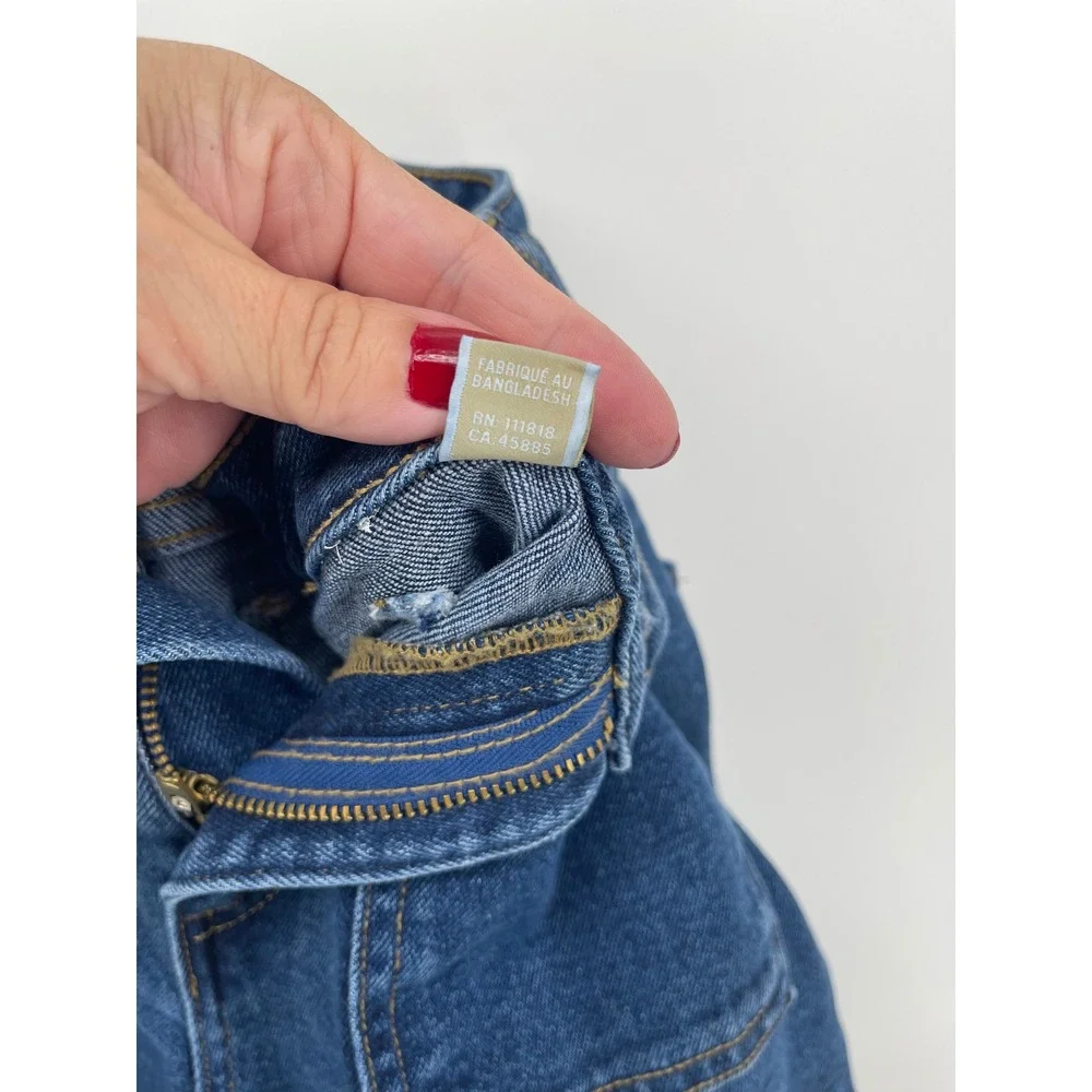 Michael Kors Womens Size 8 Blue Denim Cropped Sailor Jeans Gold Button Pockets